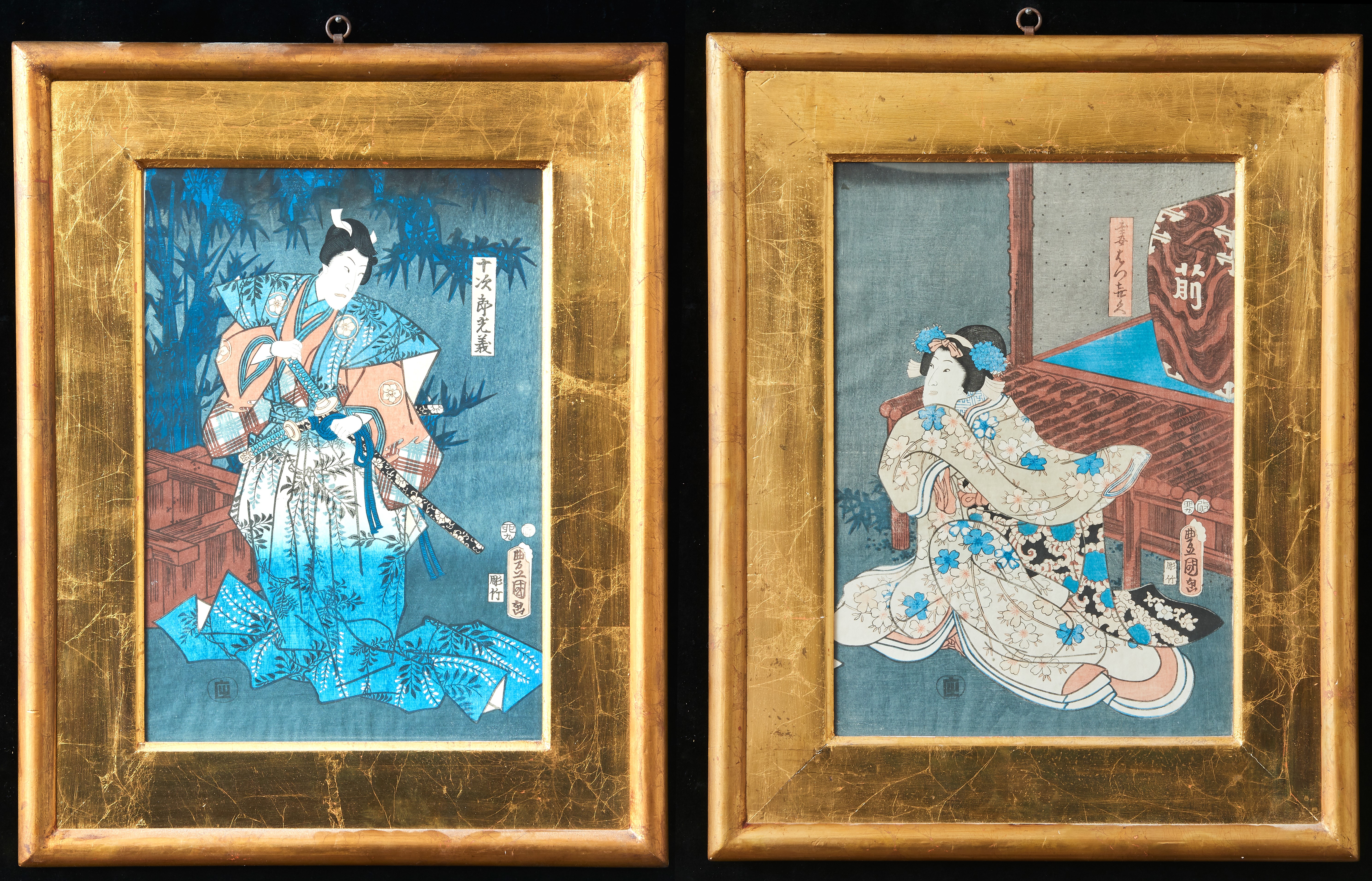 Paar Holzschnitte Paar Holzschnitte