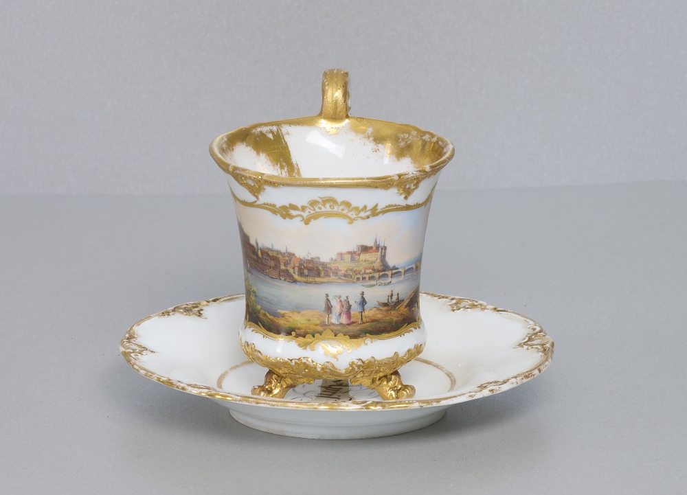 Ansichtentasse Meissen, 19. Jhdt., 7.4.1857 Ansichtentasse Meissen, 19. Jhdt., 7.4.1857