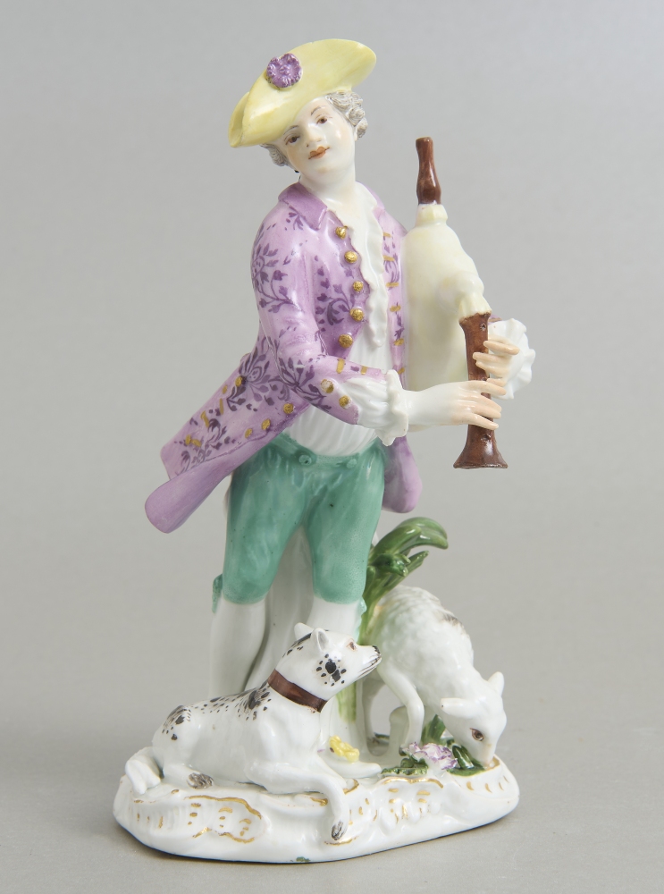 Schäfer mit Dudelsack, Meissen 18. Jhdt. Schäfer mit Dudelsack, Meissen 18. Jhdt.