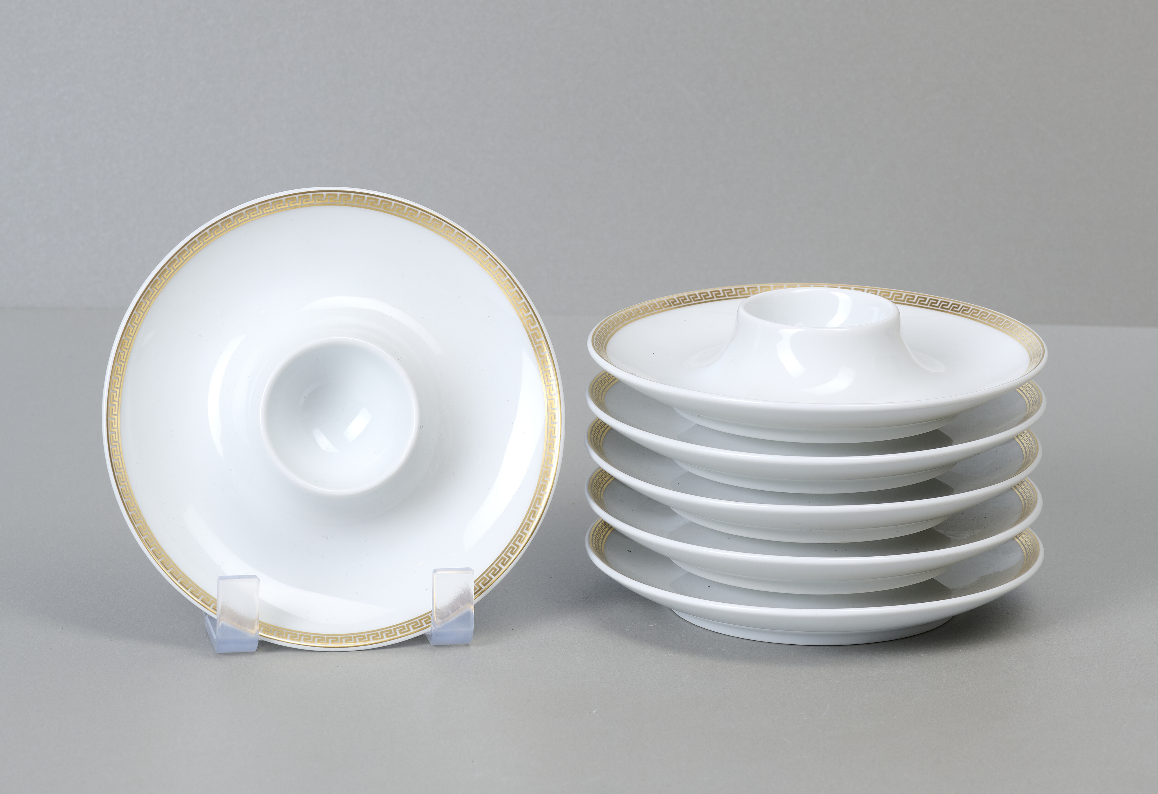 Rosenthal Versace Ikarus, Medaillon Meandre d´or, 6 Eierbecher Rosenthal Versace Ikarus, Medaillon Meandre d´or, 6 Eierbecher