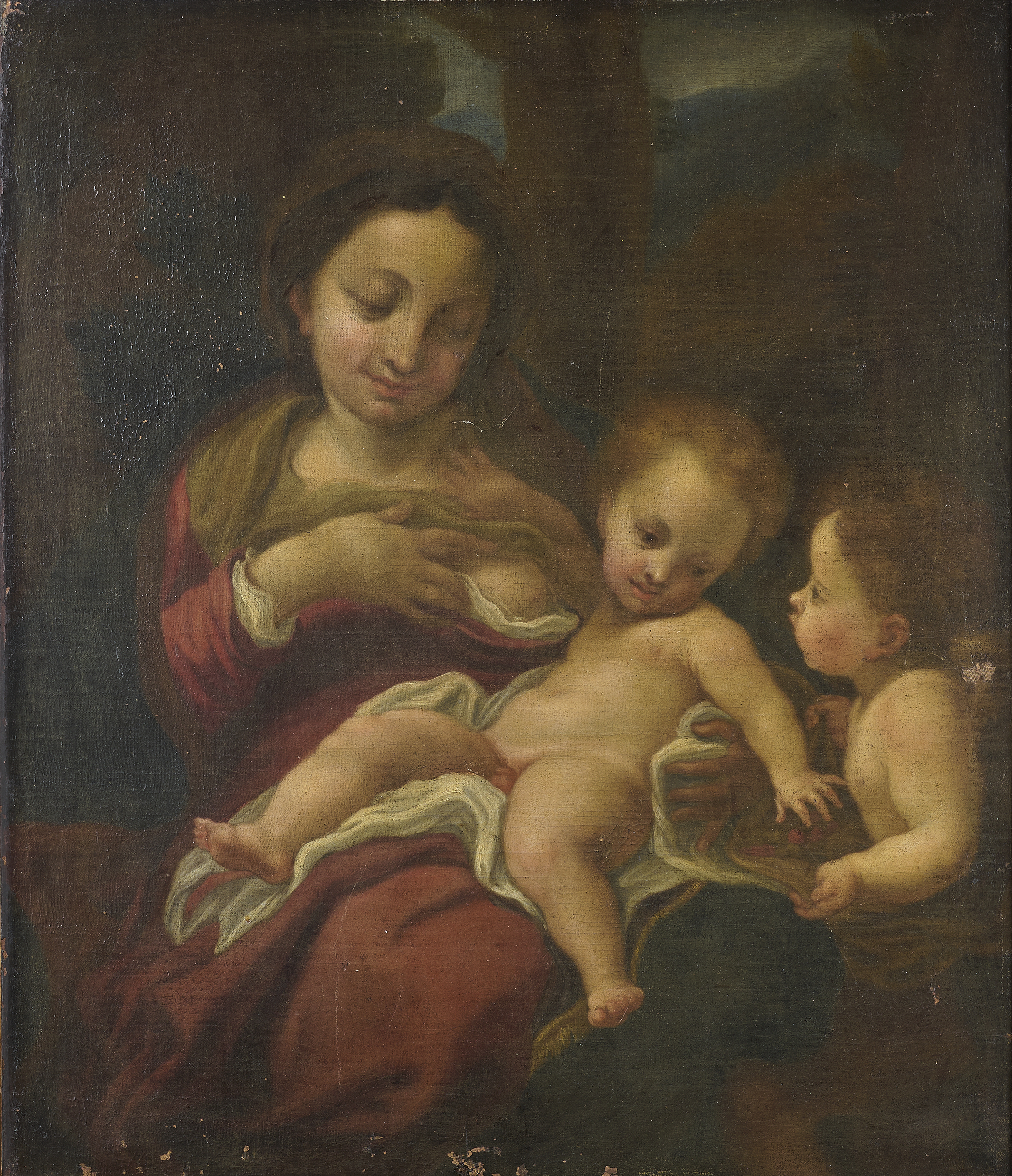 Italienischer Maler 17./18. Jhdt., Maria mit Kind, in Renaissancerahmen Italienischer Maler 17./18. Jhdt., Maria mit Kind, in Renaissancerahmen
