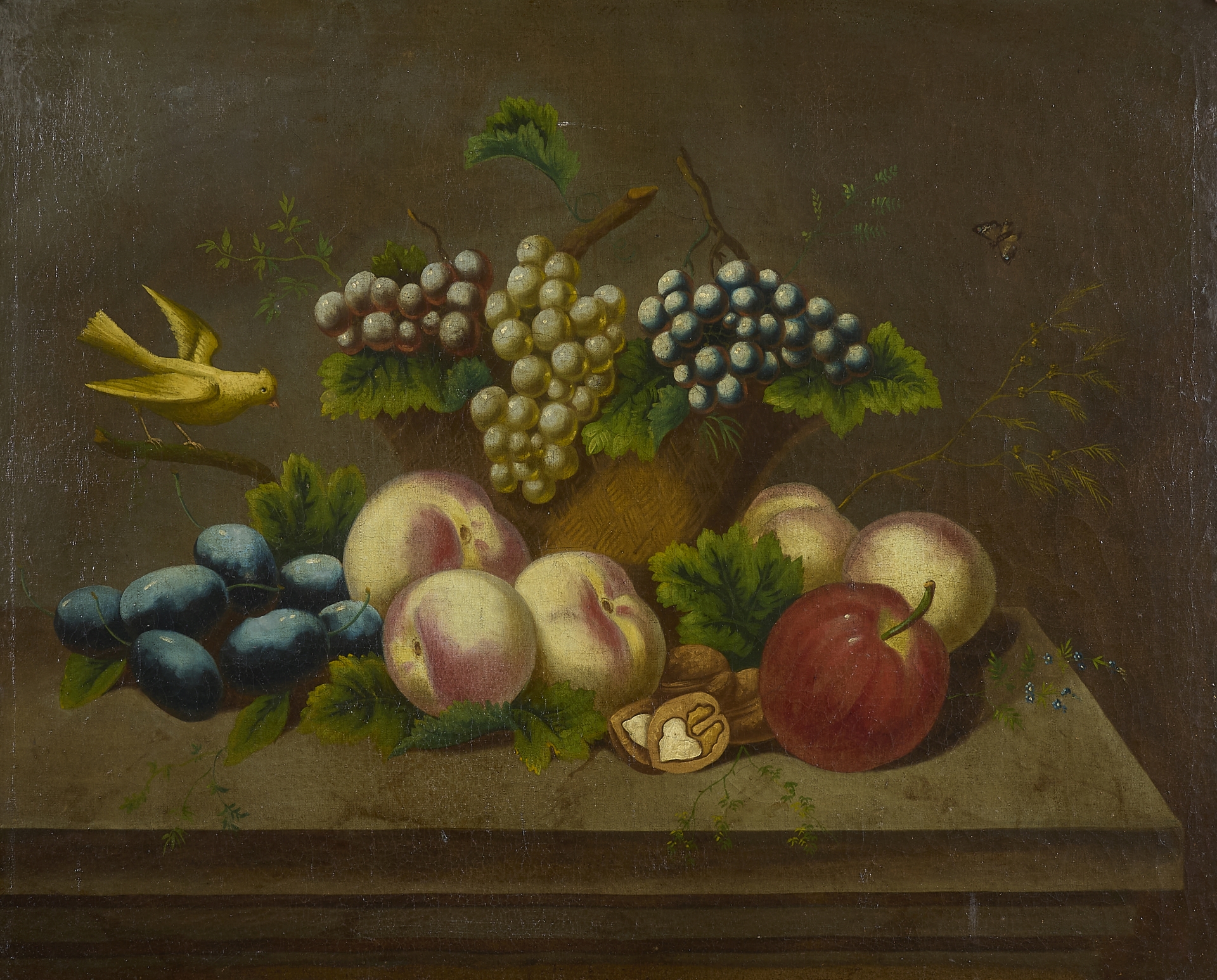 Paar Früchtestilleben, unbekannter italienischer Meister Paar Früchtestilleben, unbekannter italienischer Meister