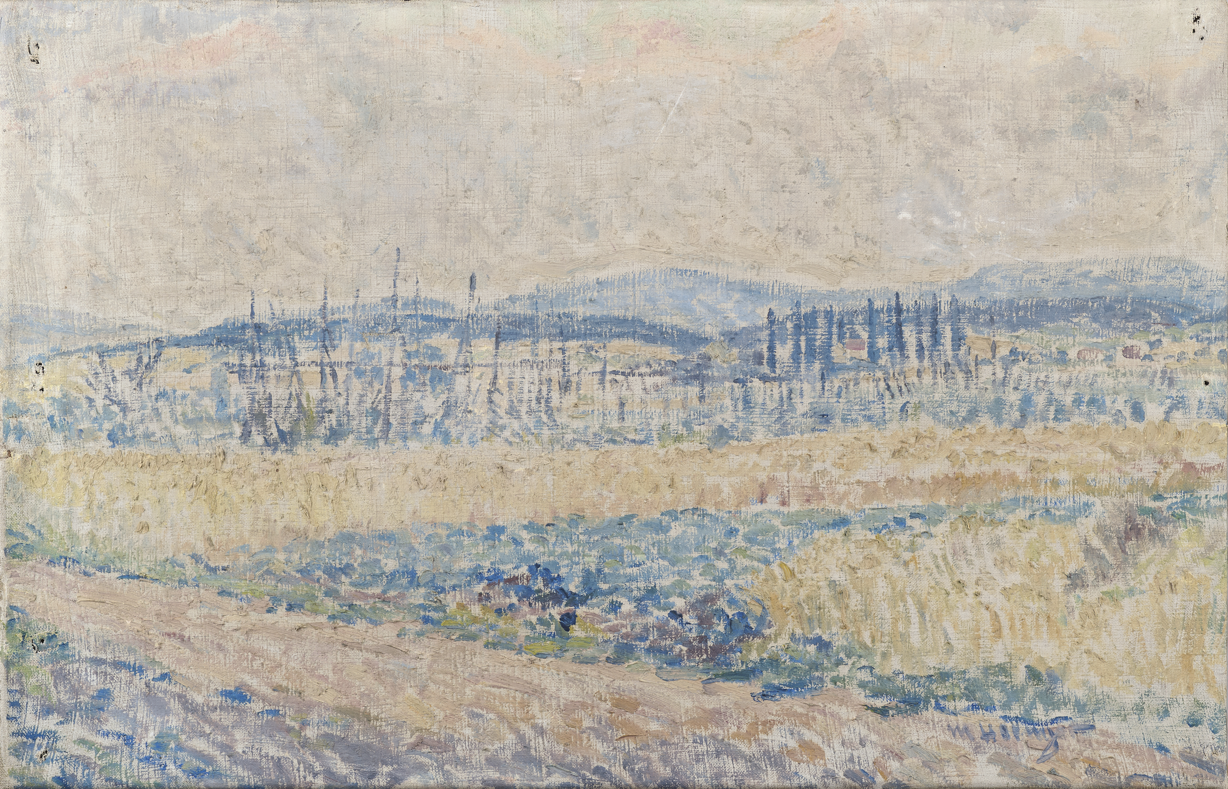 Unbekannter Impressionist, südliche Landschaft, signiert Unbekannter Impressionist, südliche Landschaft, signiert