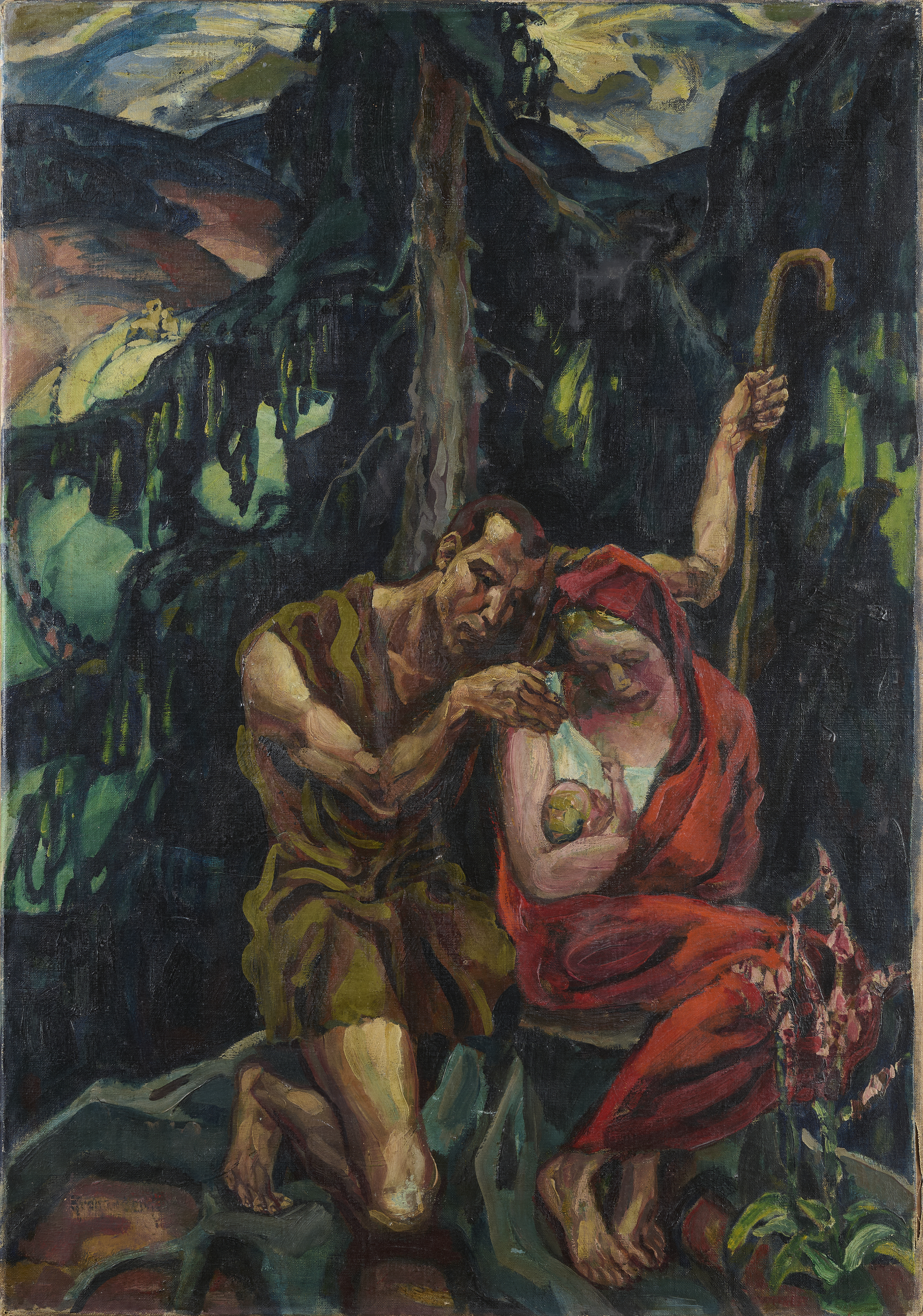 Unbekannter Meister um 1900, Die Familie, signiert Unbekannter Meister um 1900, Die Familie, signiert