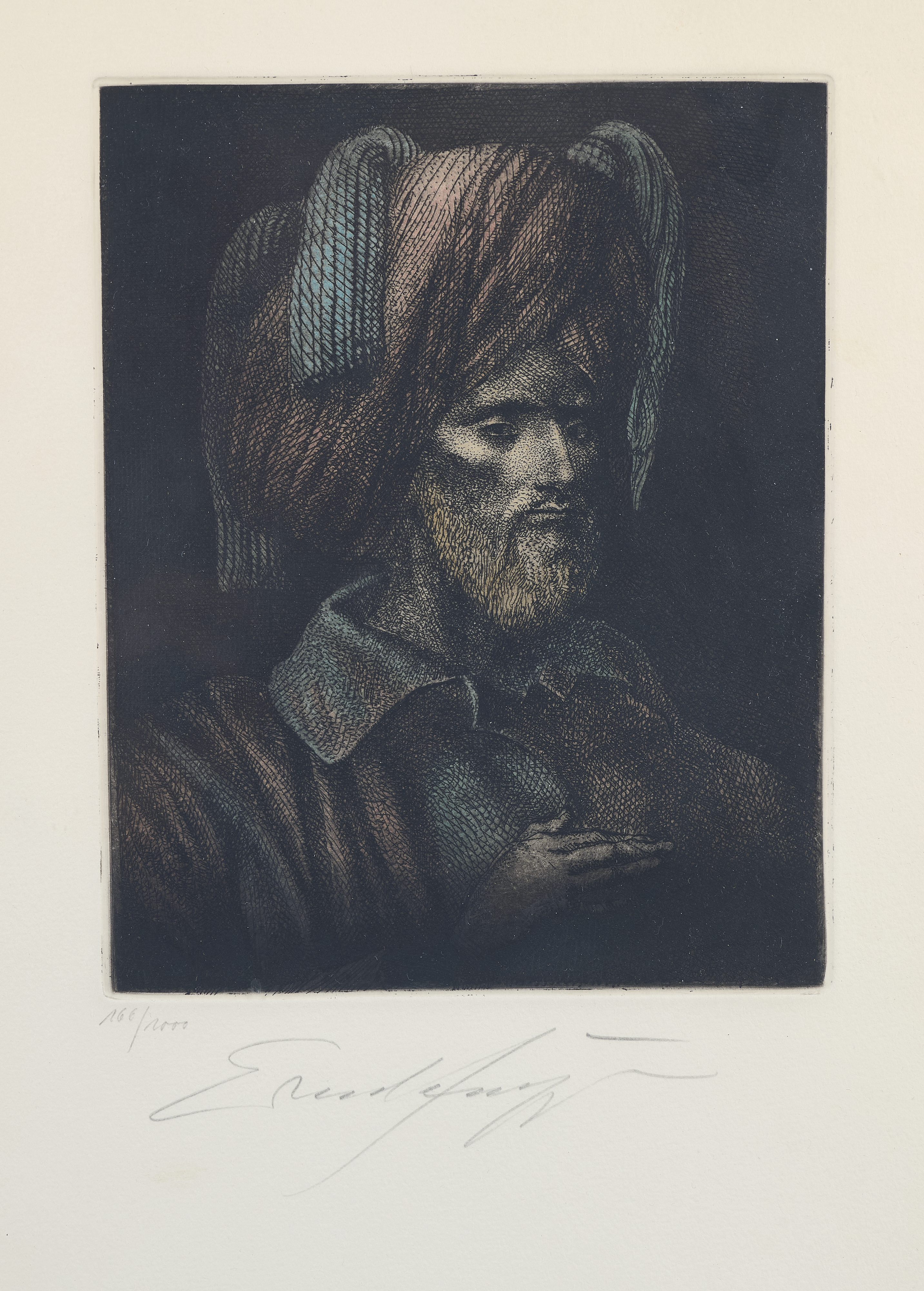 Selbstportrait als Ali Mirza, signiert Selbstportrait als Ali Mirza, signiert