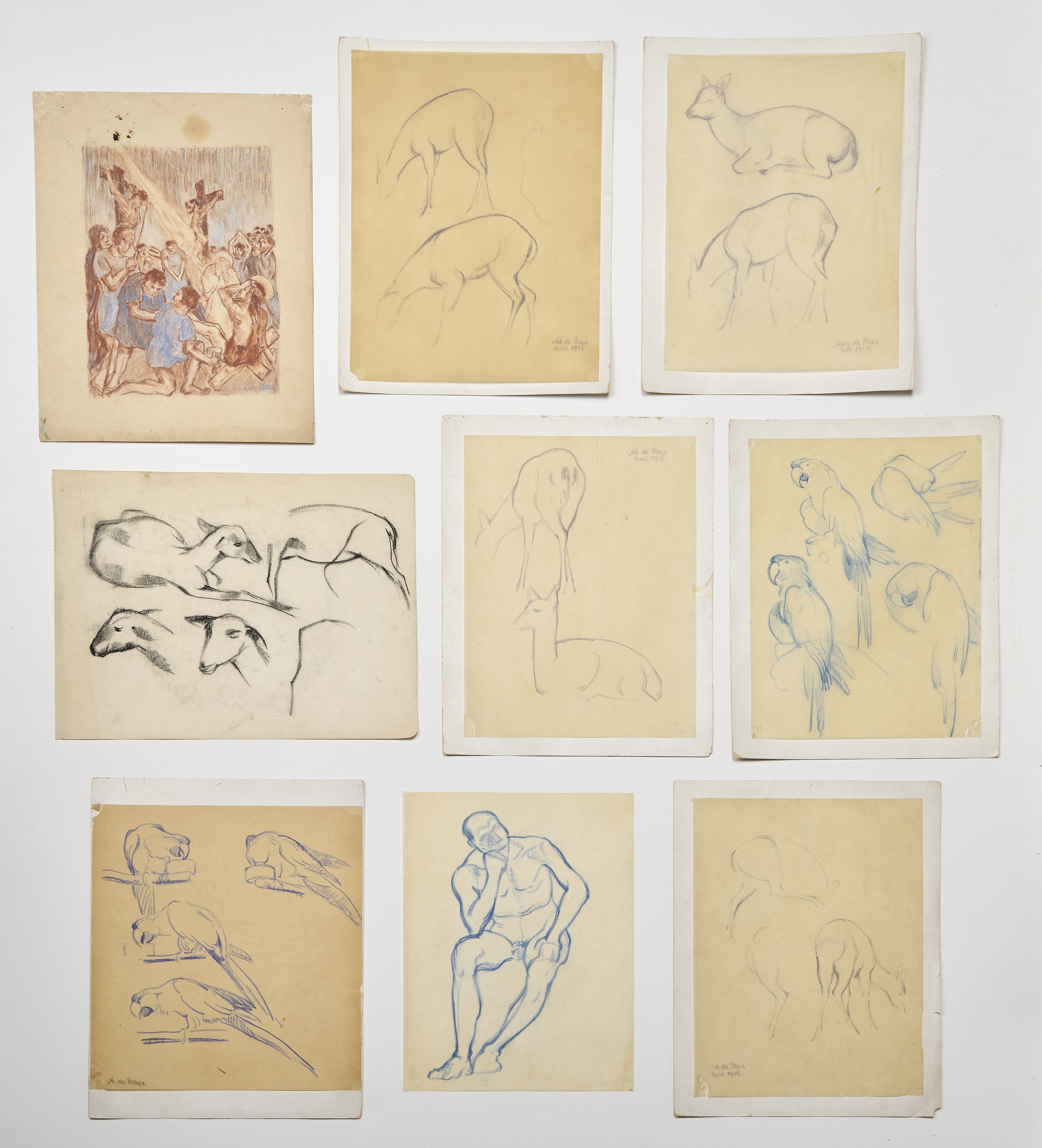 Sammlung von 15 Zeichnungen Sammlung von 15 Zeichnungen