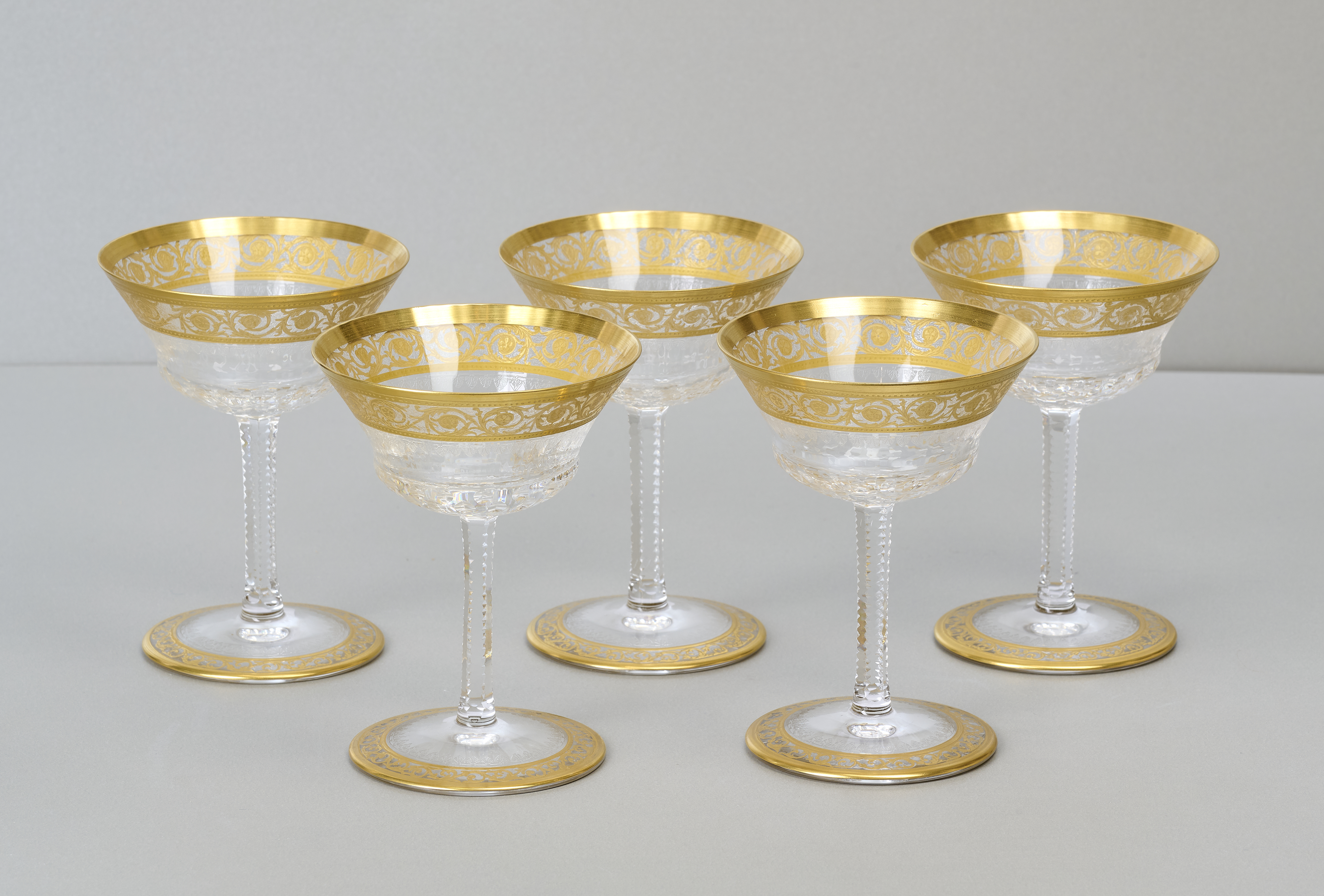 Saint Louis Thistle Gold, 5 Champagnerschalen Saint Louis Thistle Gold, 5 Champagnerschalen