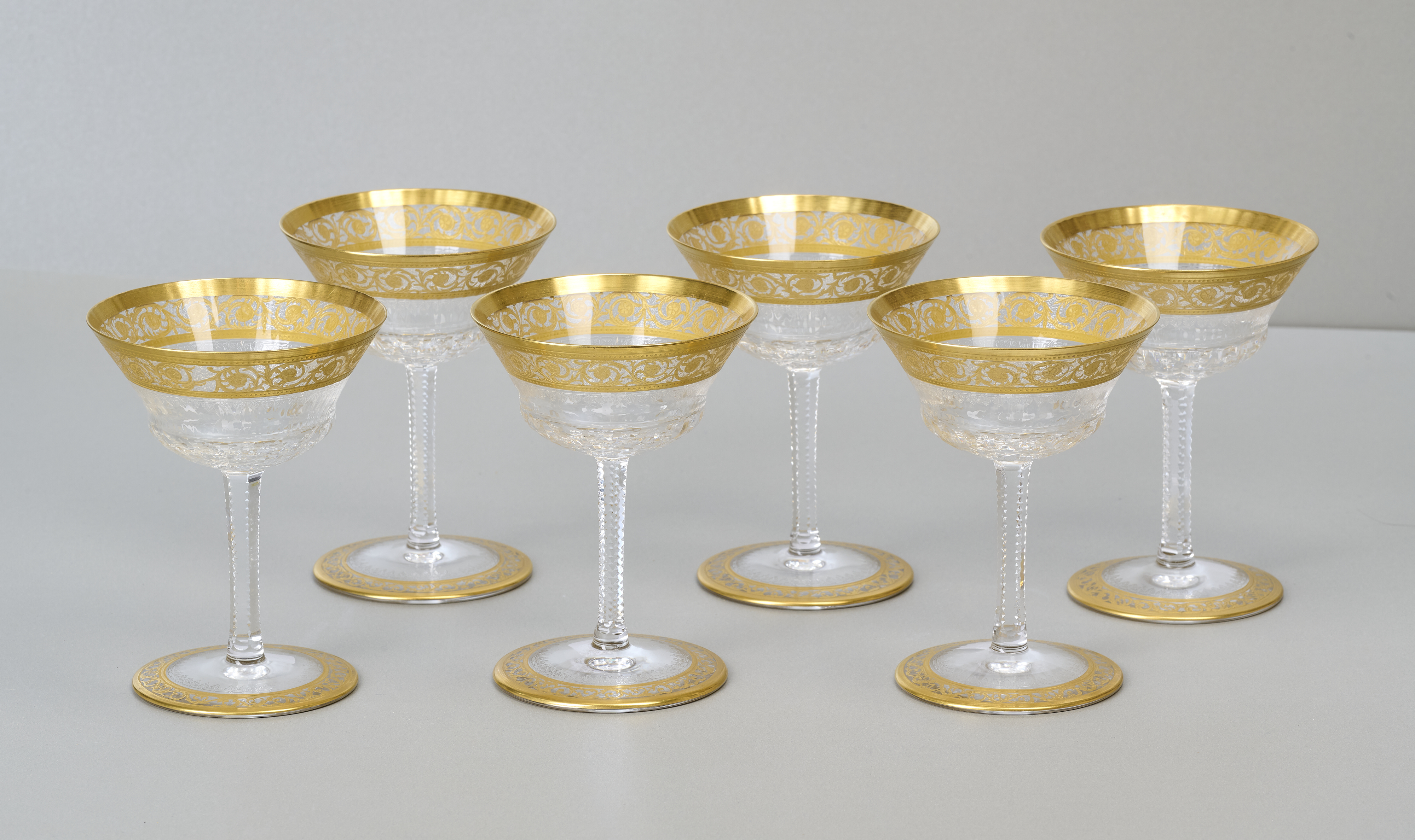 Saint Louis Thistle Gold, 6 Champagnerschalen Saint Louis Thistle Gold, 6 Champagnerschalen