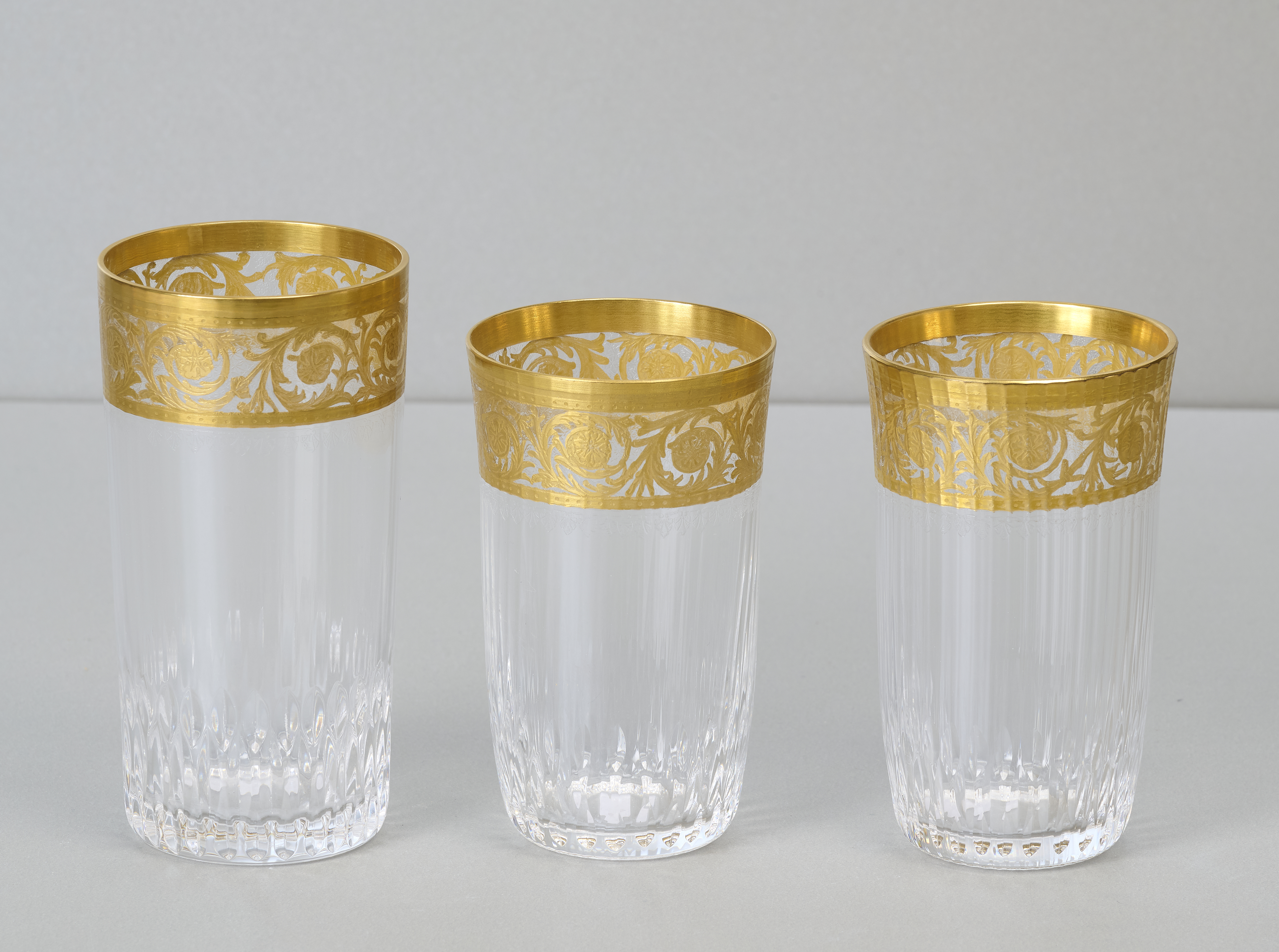 Saint Louis Thistle Gold, 3 Wassergläser, mit Ätzmarke Saint Louis Thistle Gold, 3 Wassergläser, mit Ätzmarke