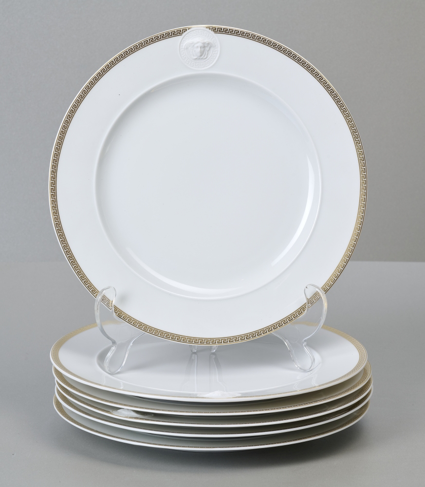 Rosenthal Versace Ikarus, Medaillon Meandre d´or, 6 Teller Rosenthal Versace Ikarus, Medaillon Meandre d´or, 6 Teller