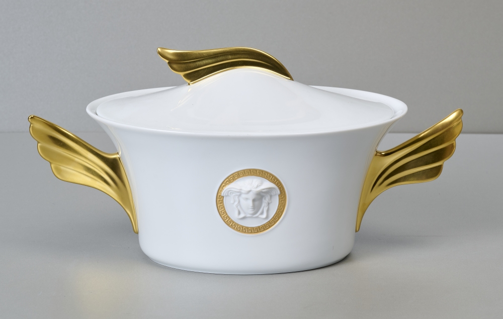 Rosenthal Versace Ikarus, Medaillon Meandre d´or,Terrine Rosenthal Versace Ikarus, Medaillon Meandre d´or,Terrine