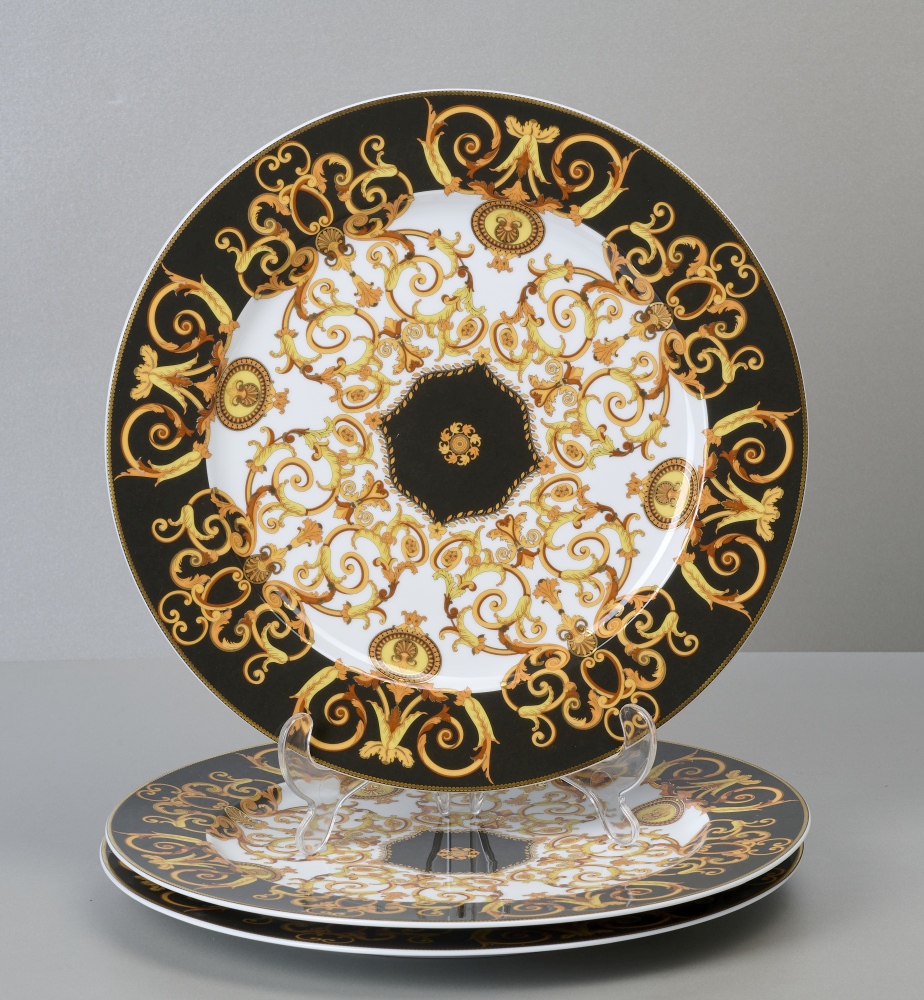 Rosenthal Versace, Barocco, 3 große Teller Rosenthal Versace, Barocco, 3 große Teller