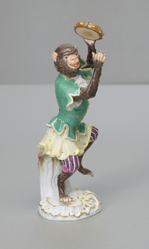 Meissen, Affenkapelle, Tamburinspieler, 1. Wahl, 2006, limitiert 244/300 Meissen, Affenkapelle, Tamburinspieler, 1. Wahl, 2006, limitiert 244/300