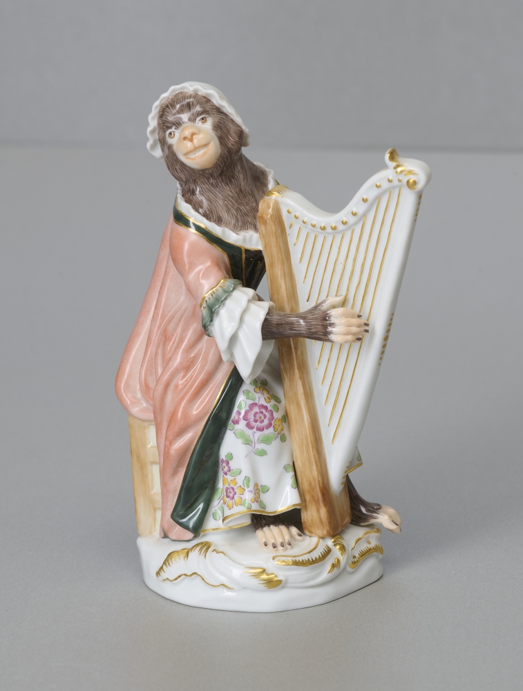 Meissen Affenkapelle, Harfenistin, 1. Wahl Meissen Affenkapelle, Harfenistin, 1. Wahl
