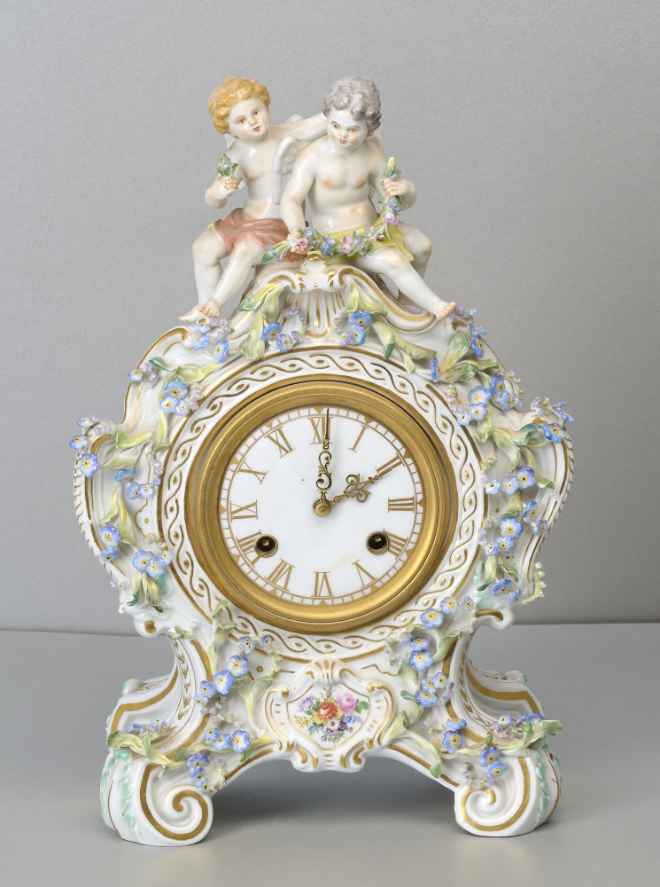 Meissen Amoretten Prunkuhr, 1. Wahl Meissen Amoretten Prunkuhr, 1. Wahl