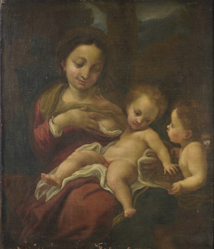 Italienischer Maler 17./18. Jhdt., Maria mit Kind, in Renaissancerahmen