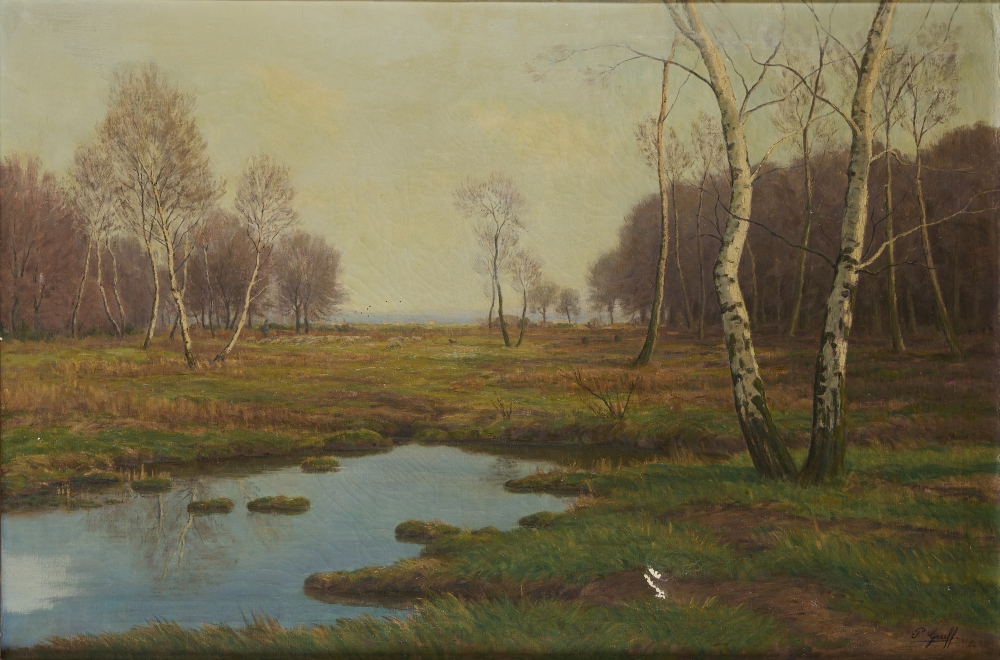 Flusslandschaft mit Schafsherde