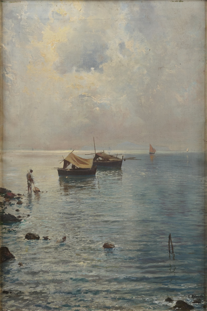 Golf von Neapel mit Fischerbooten