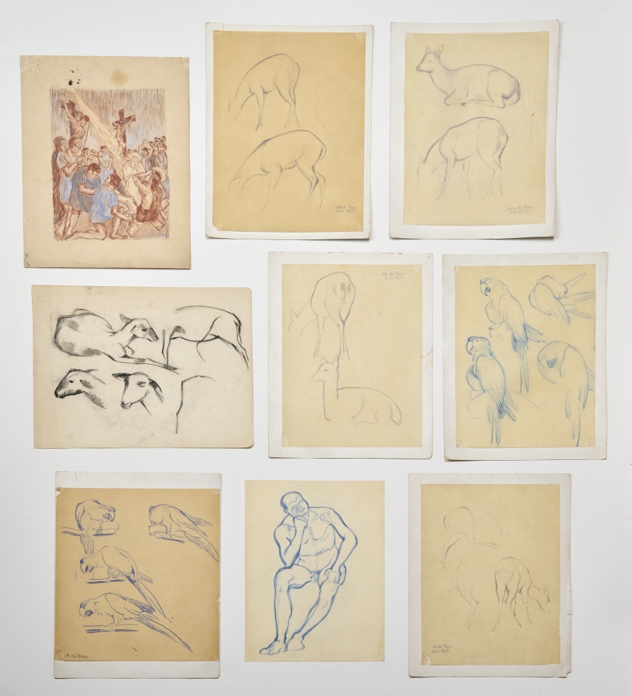 Sammlung von 15 Zeichnungen