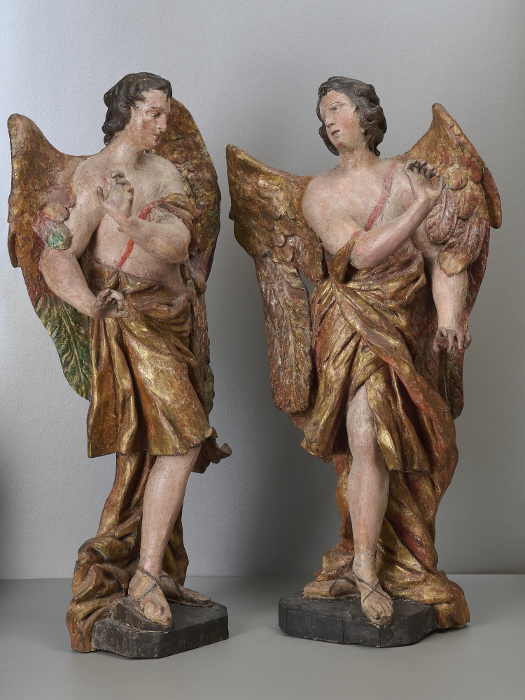 Paar stehende Barockengel 17./18. Jhdt. Paar stehende Barockengel 17./18. Jhdt.