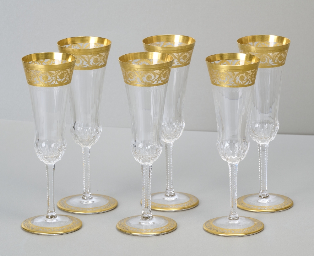 Saint Louis Thistle Gold, 6 Champagnerflöten