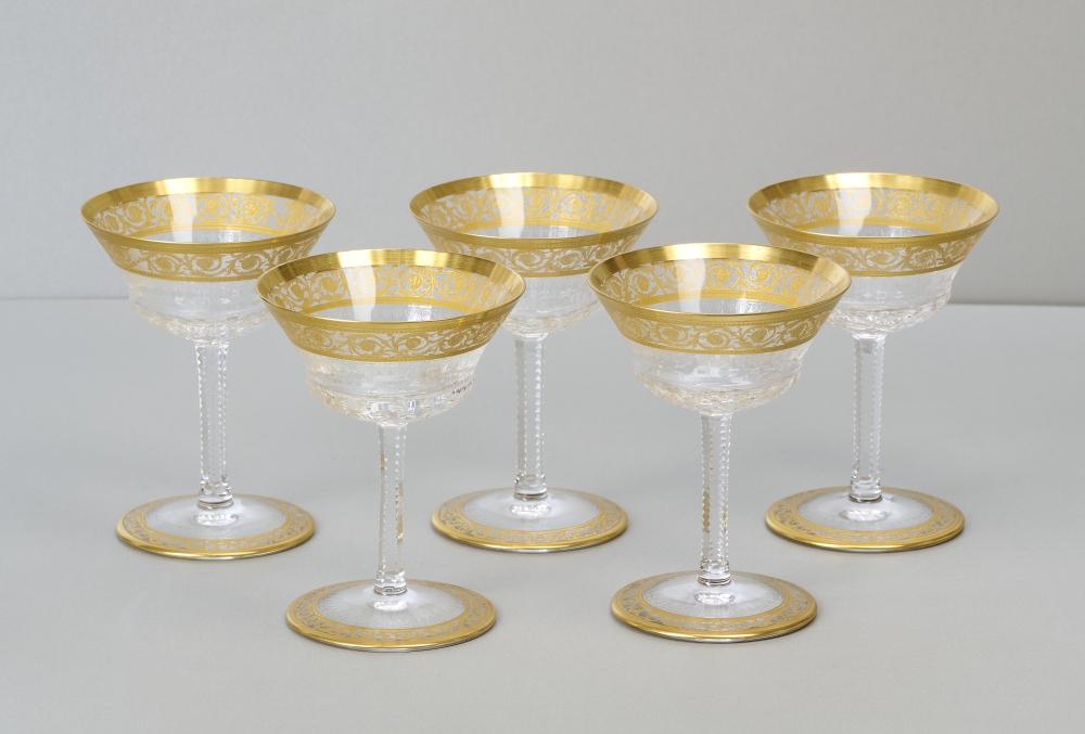 Saint Louis Thistle Gold, 5 Champagnerschalen