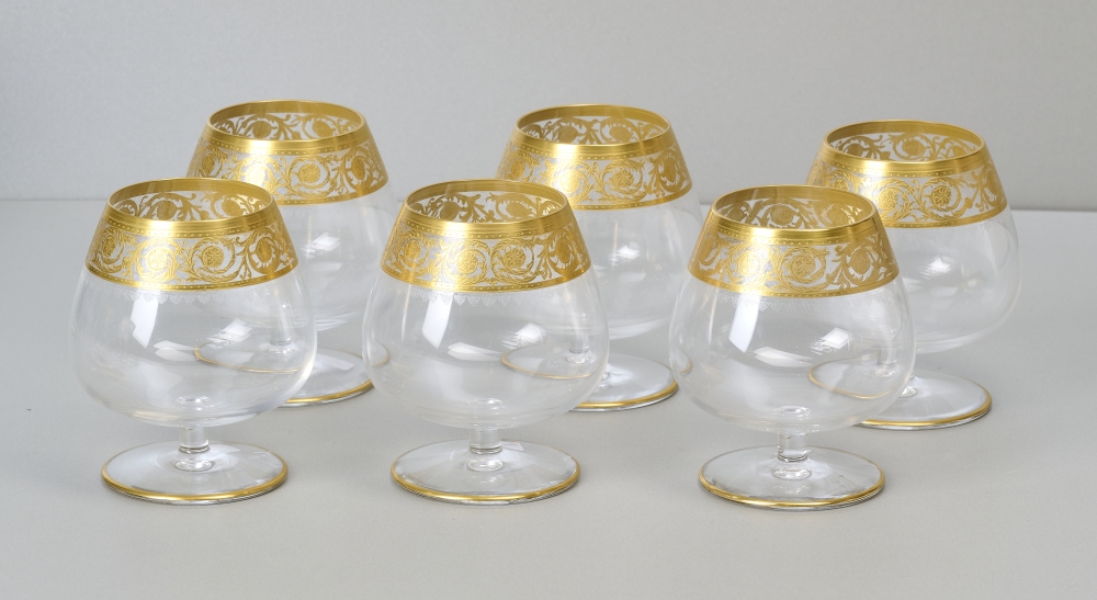 Saint Louis Thistle Gold, 6 Cognacschwenker, mit Ätzmarke