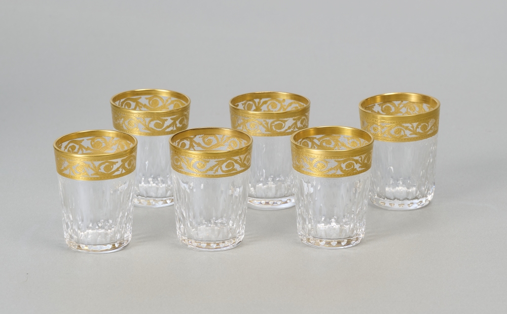 Saint Louis Thistle Gold, 6 kleine Gläser