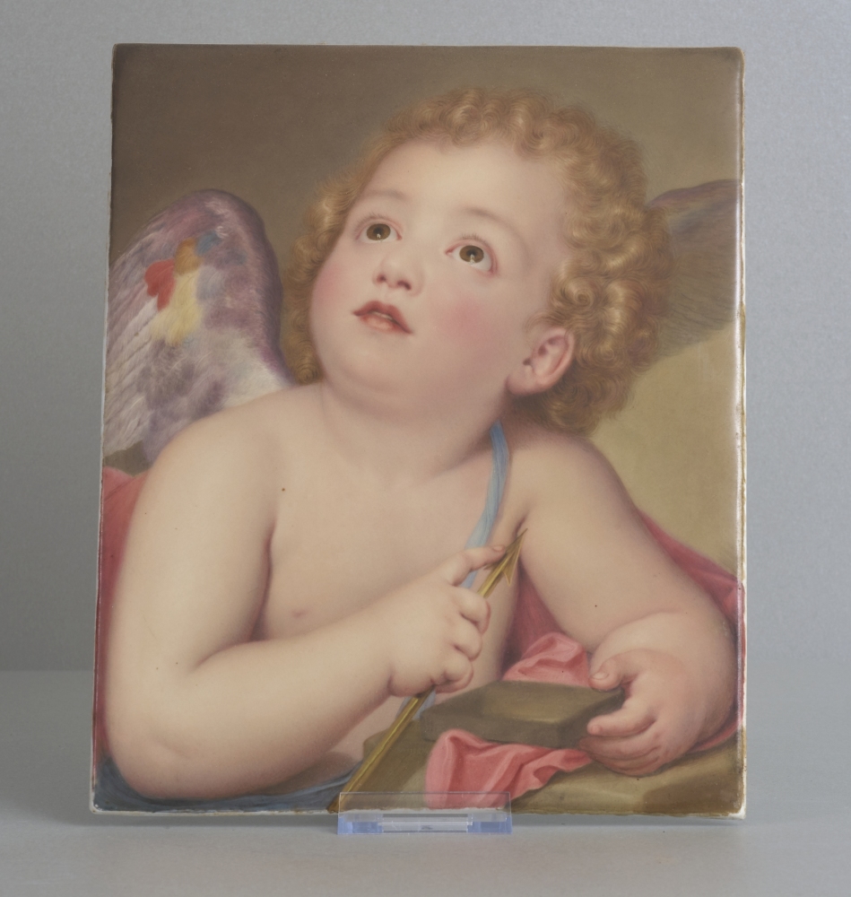 Große KPM Bildplatte Putto