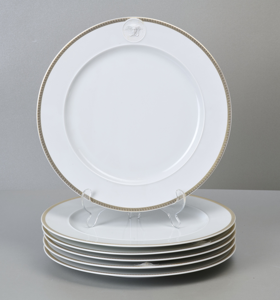 Rosenthal Versace Ikarus, Medaillon Meandre d´or, 6 Platzteller
