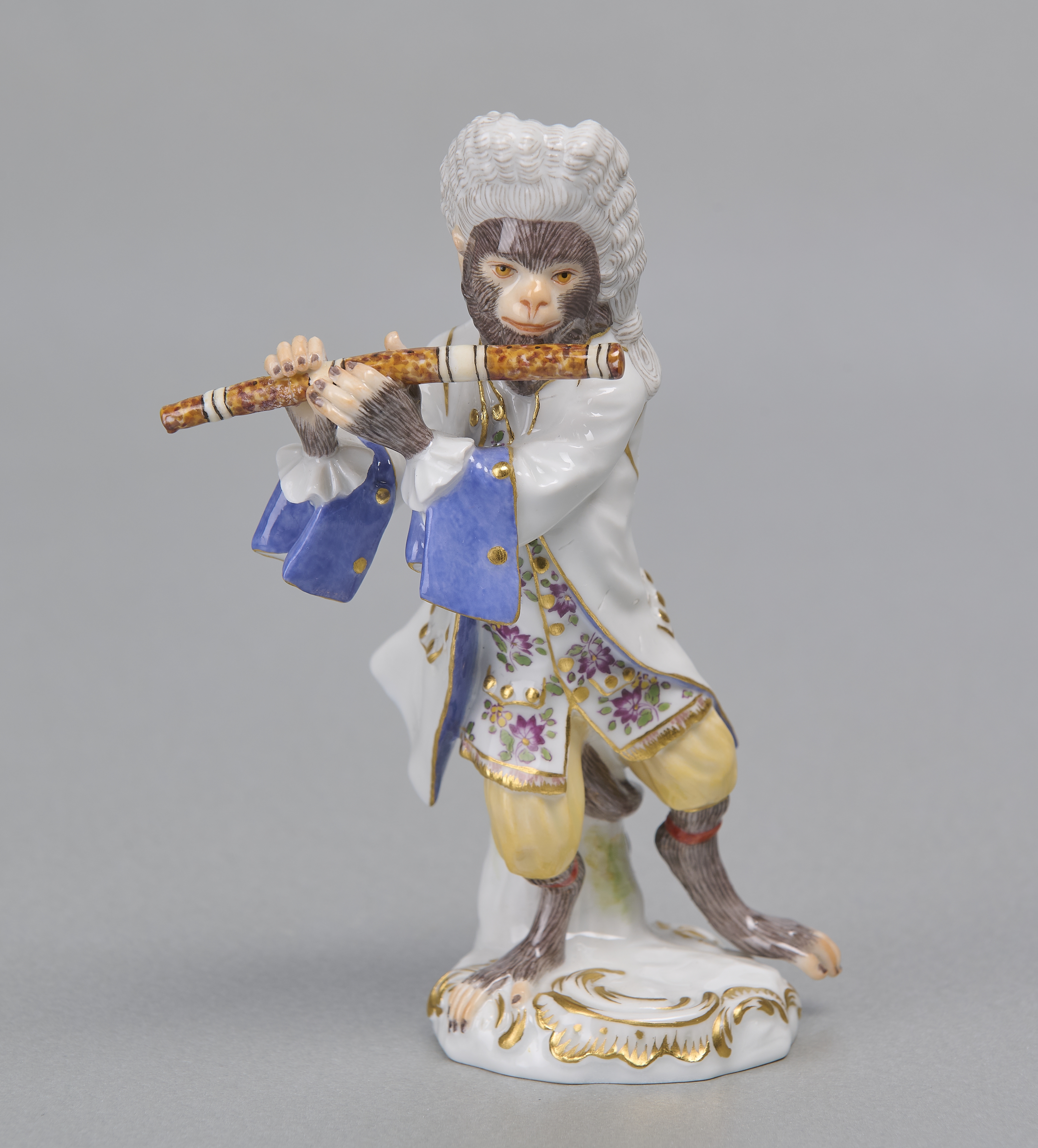 Meissenfigur, Affenkapelle, Flötist, 1. Wahl Meissenfigur, Affenkapelle, Flötist, 1. Wahl