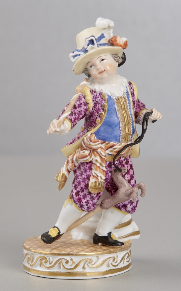 Meissenfigur, Junge mit Steckenpferd, Knaufzeit, 1. Wahl Meissenfigur, Junge mit Steckenpferd, Knaufzeit, 1. Wahl