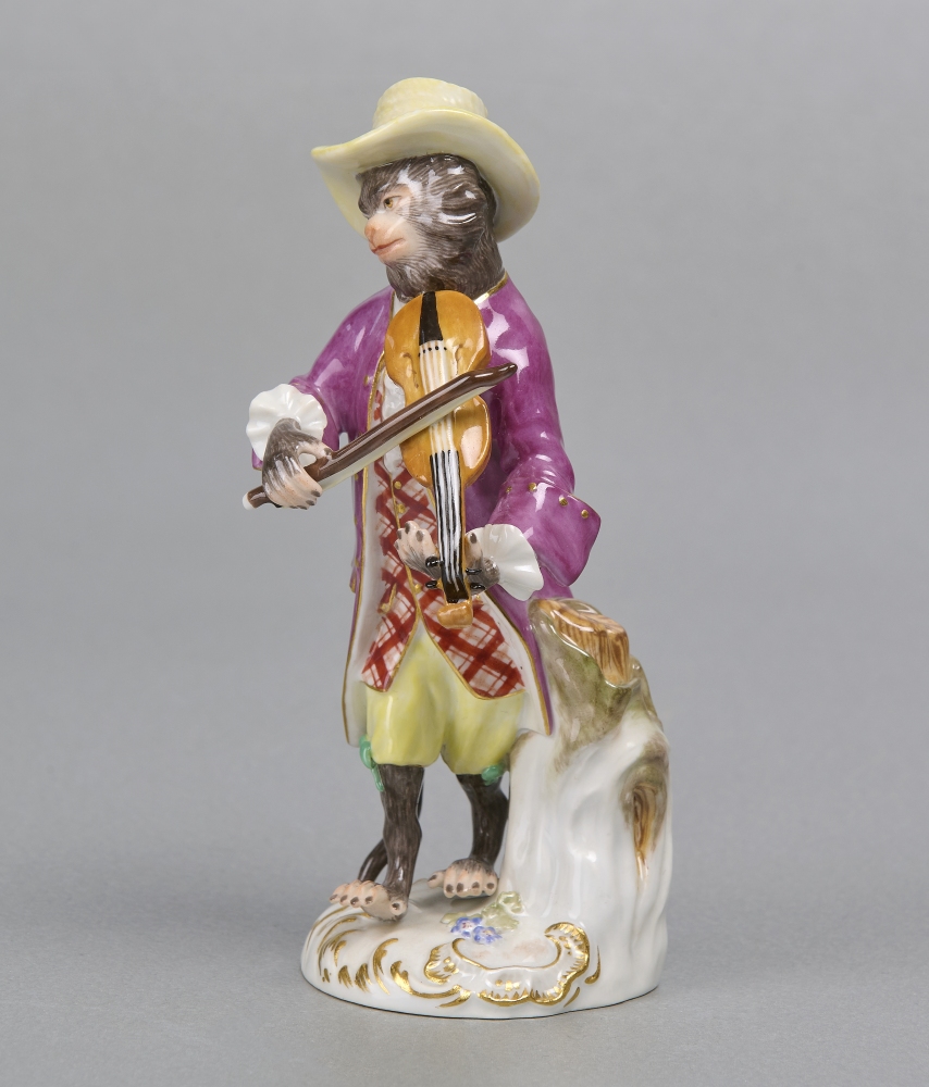 Meissenfigur, Affenkapelle, Geiger, 1. Wahl Meissenfigur, Affenkapelle, Geiger, 1. Wahl